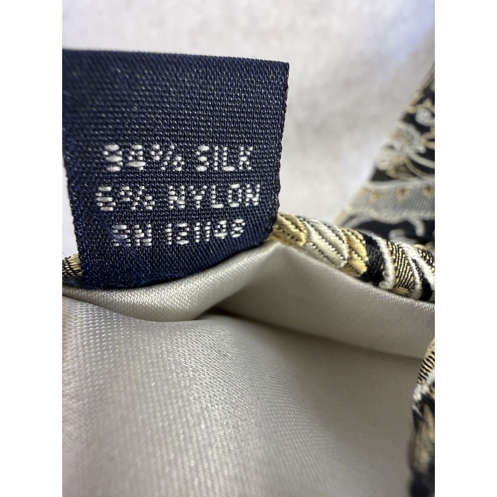 SEAN JOHN Silk Tie Black Gold Jacquard Paisley Designer Mens Necktie - Picture 6 of 6